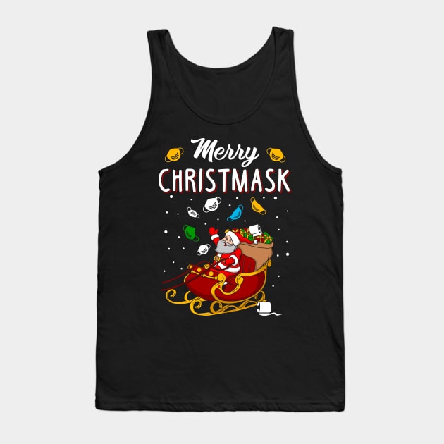 Merry Christmask. Funny Christmas Sweatshirt 2020. Tank Top by KsuAnn